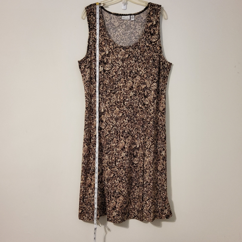 Kim Rogers Petite Black/Cream/White Abstract Patterned Sleeveless Shift Dress - Picture 2 of 6